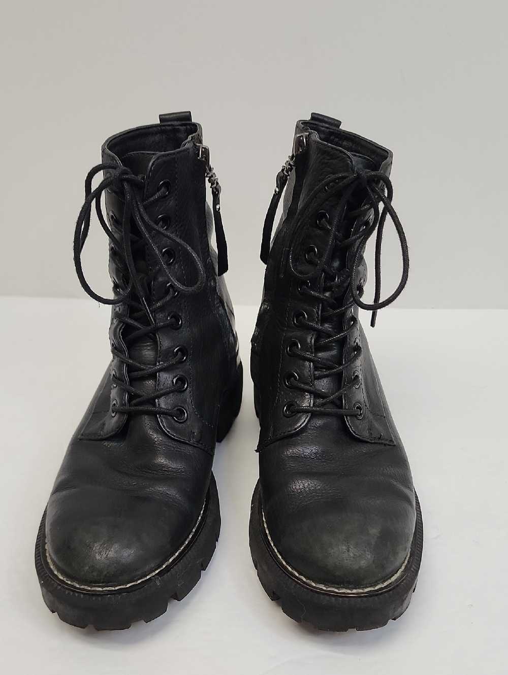 Sam Edelman Black Leather Combat Boots Size 5